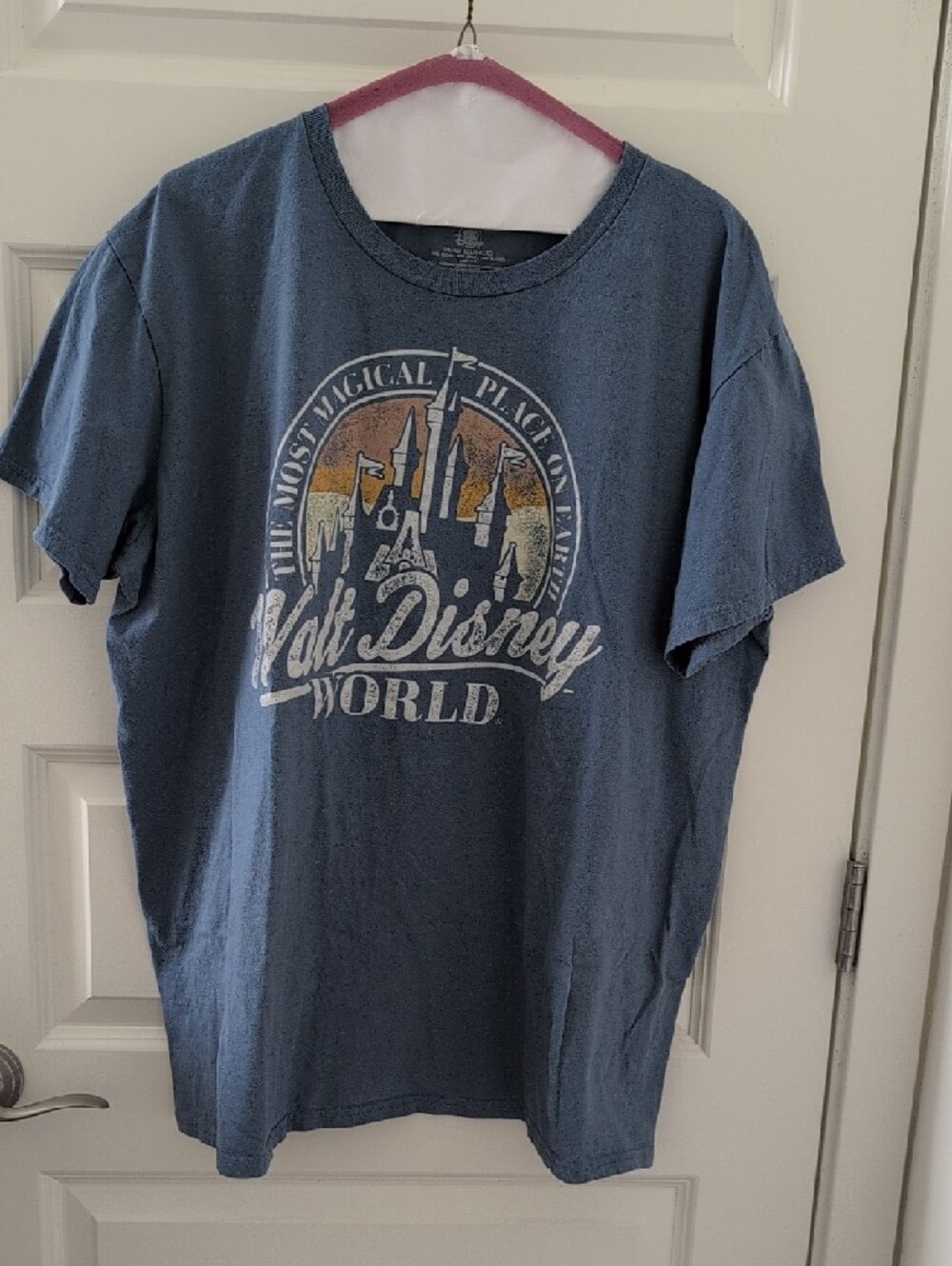 DISNEY Walt Disney World Castle Graphic Tee Dusty Blue Size XXL